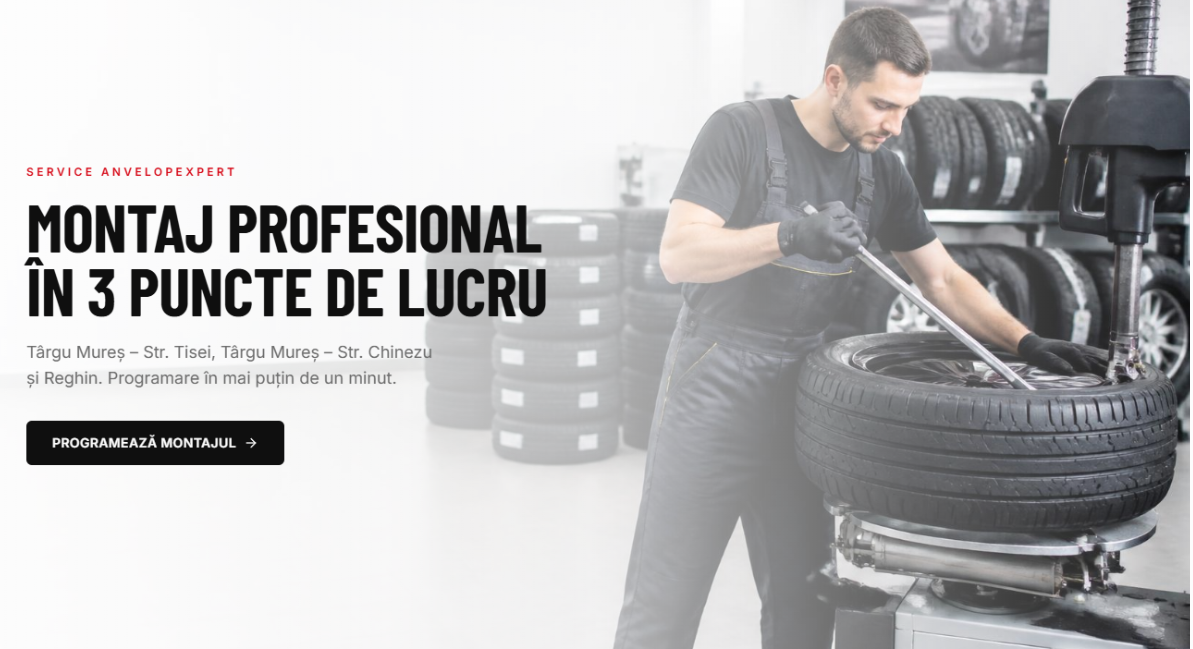 Montaj profesional în 3 puncte de lucru — AnvelopeXpert